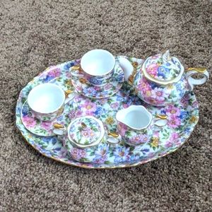 Miniature porcelain tea set